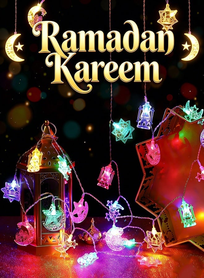 CubeG 3 Meters Moon Star Ramadan String Lights for Bedroom Decor, USB-Powered LED String Lights Are Suitable for Occasions Such as Eid Al-Fitr and Eid Al-Adha in The Middle East - Image 3